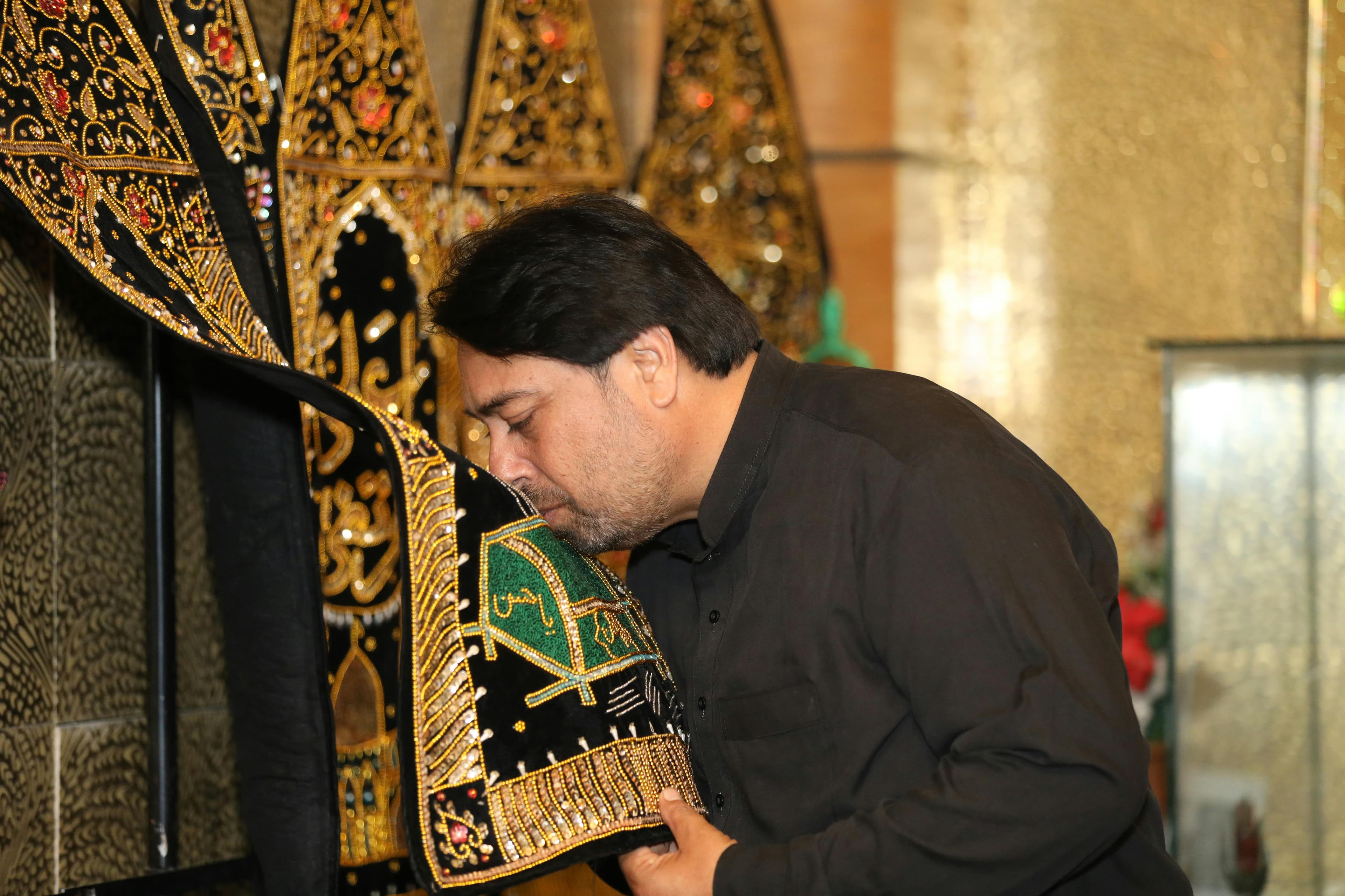 Pilgrims at holy site